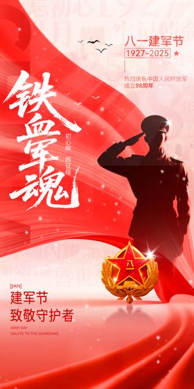 八一建军节红色系列海报