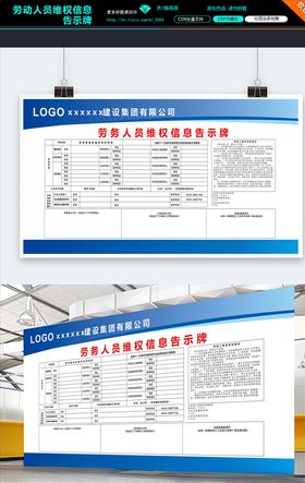 劳动人员维权信息告示牌