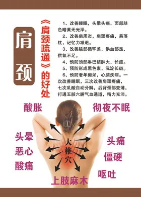 肩颈疏通的好处上肢麻木