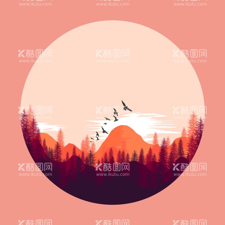 编号：55382203171854421831【酷图网】源文件下载-夕阳群山