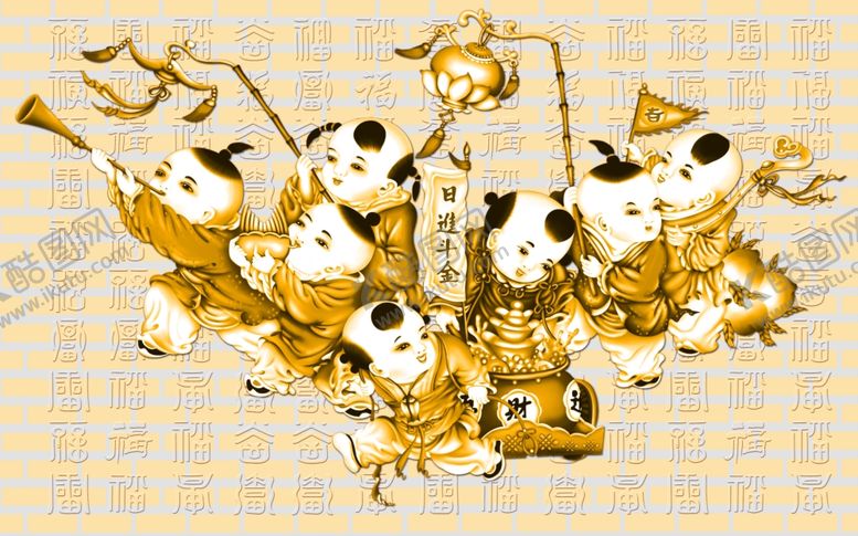 编号：46321810041006066099【酷图网】源文件下载-百字福童子