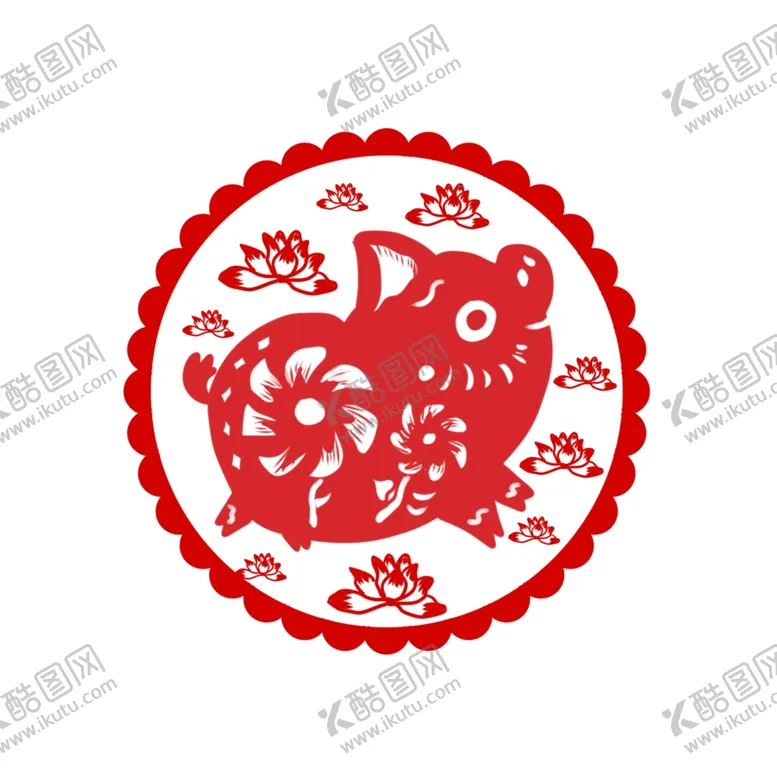 编号：84656904251651347904【酷图网】源文件下载-剪纸猪
