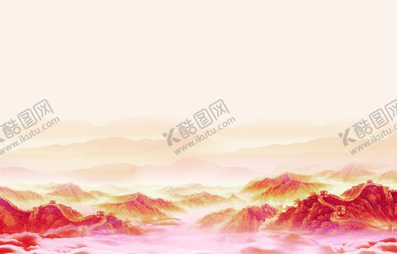 编号：11059701170755395126【酷图网】源文件下载-红色清新淡雅蓬勃简约山河背景