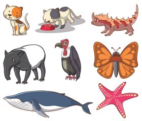 卡通动物插画设计图标可爱