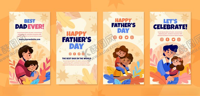 编号：93261909231442289130【酷图网】源文件下载-父亲节插画海报