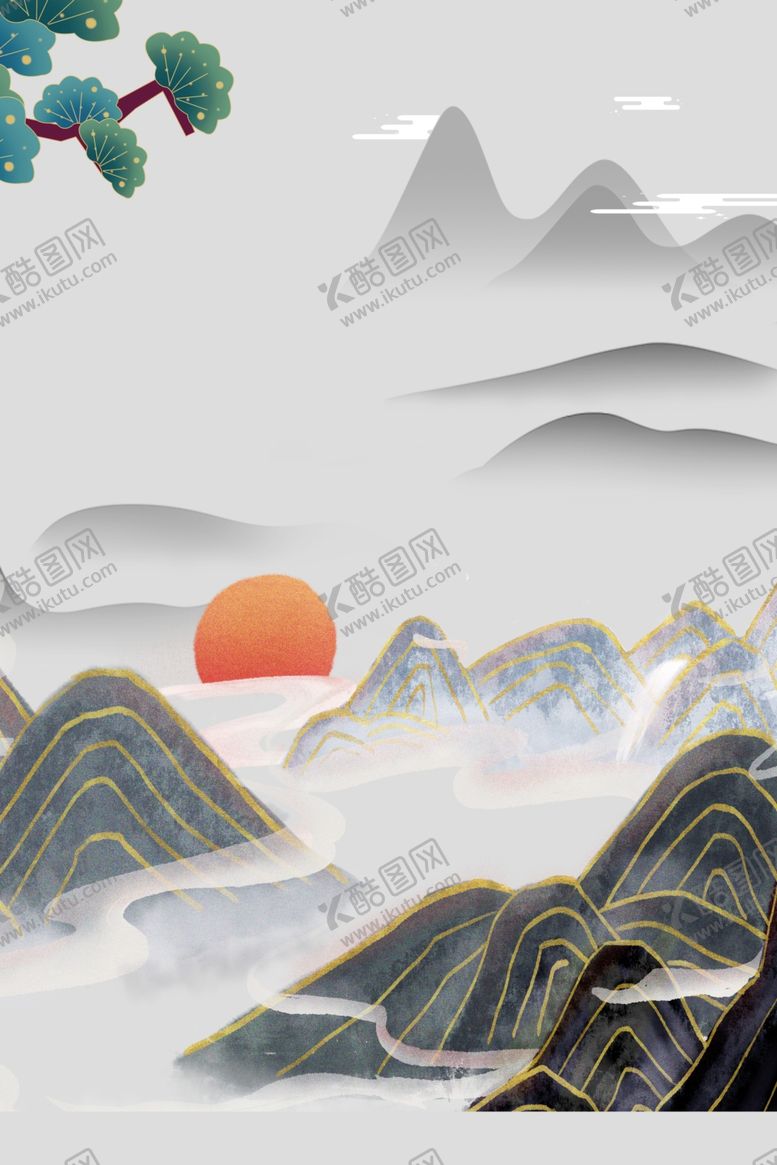 编号：95392004181013584516【酷图网】源文件下载-水墨插画