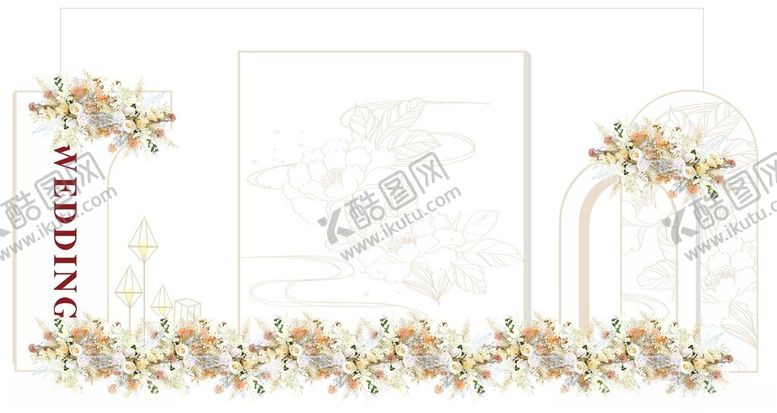 编号：49201303010122416993【酷图网】源文件下载-西式简约浪漫婚礼白色背景