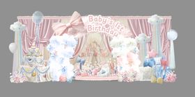 粉色多巴胺生日迎宾区