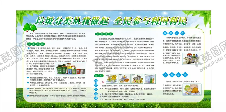 编号：44575510151839304264【酷图网】源文件下载-垃圾分类展板