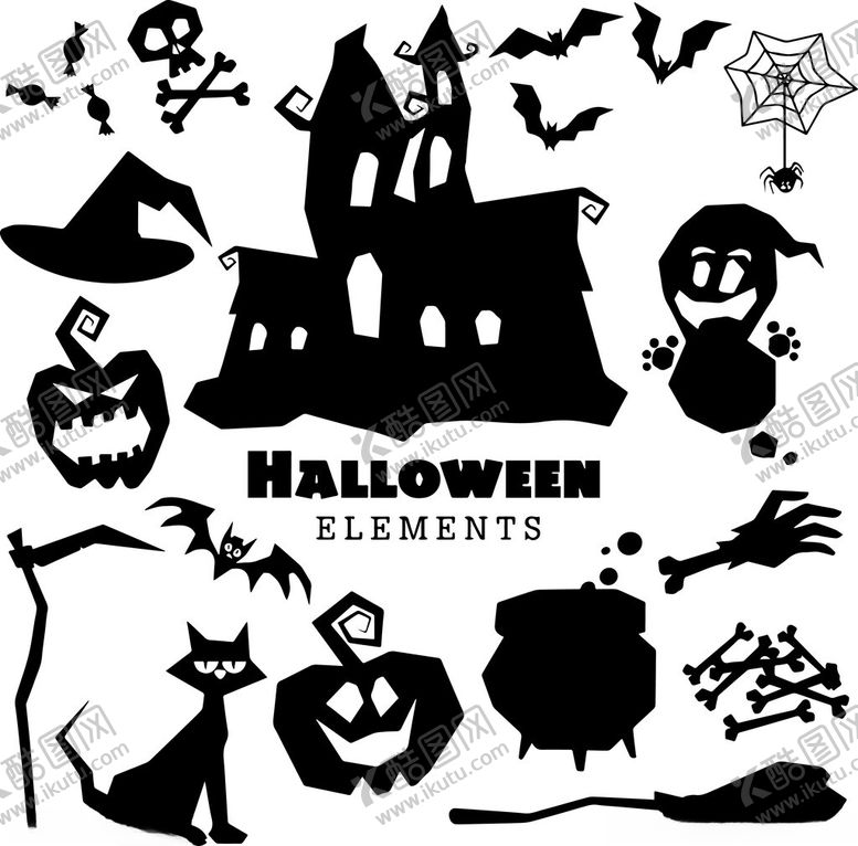 编号：46995511181128262037【酷图网】源文件下载-万圣节元素图标集合
