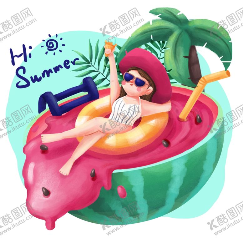 编号：88956810310857194247【酷图网】源文件下载-夏天西瓜