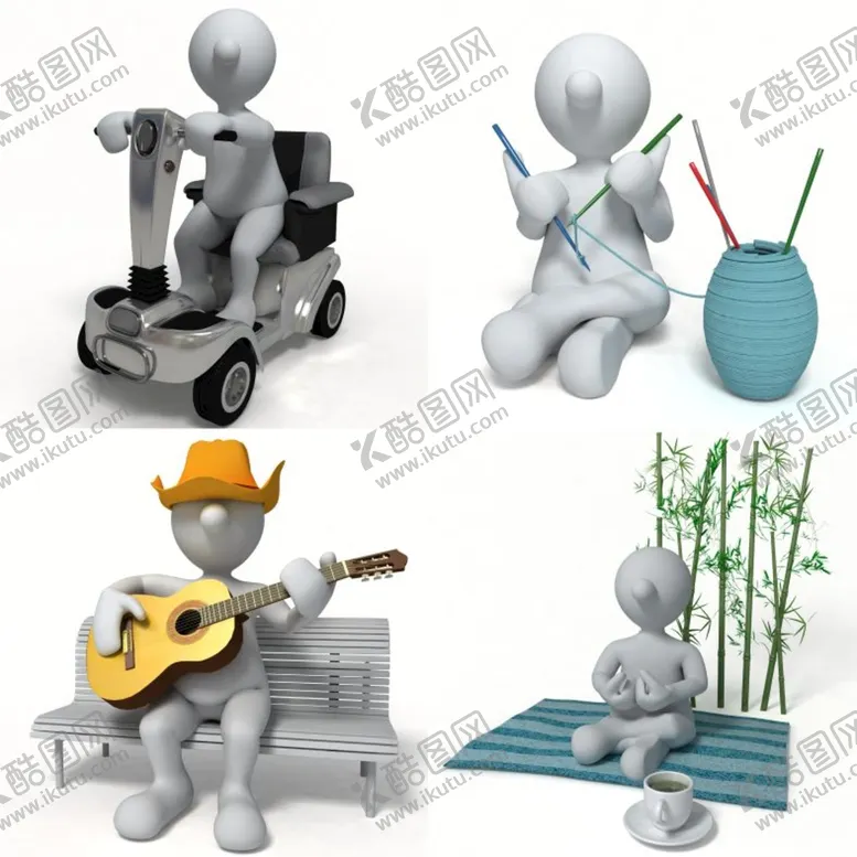 编号：21938410012236224059【酷图网】源文件下载-高清3D小人素材