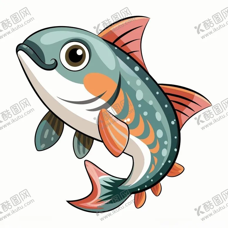 编号：91484302101418521291【酷图网】源文件下载-卡通风格的幼小的鲑鱼