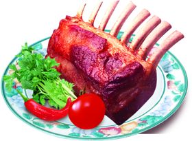 羊排盘子食品食物香菜