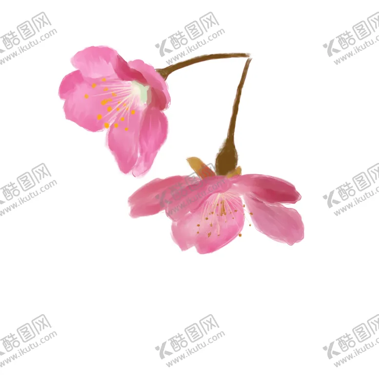 编号：77515502141514289577【酷图网】源文件下载- 手绘粉色桃花免扣素材图片