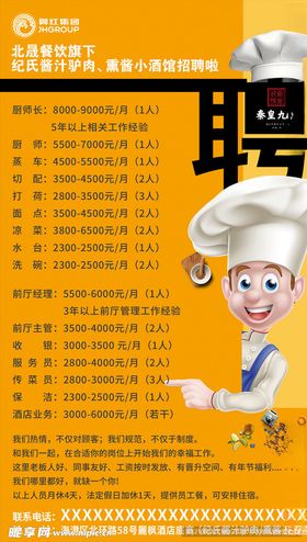 餐饮招聘海报