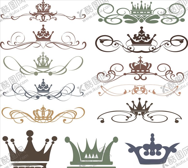 编号：10770409111106115513【酷图网】源文件下载-矢量花边皇冠
