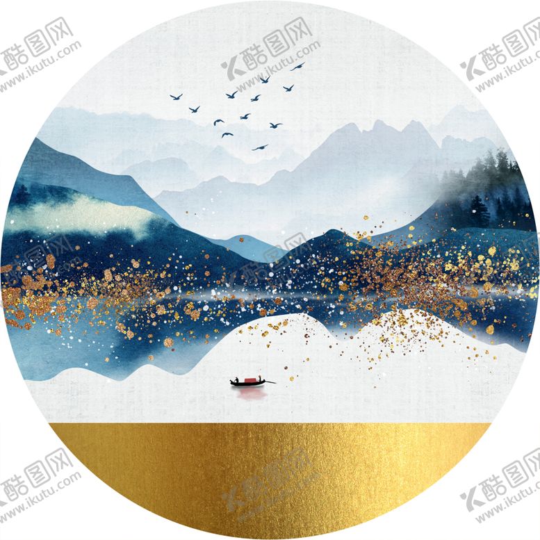 编号：05829110041659355671【酷图网】源文件下载-新中式圆形装饰画