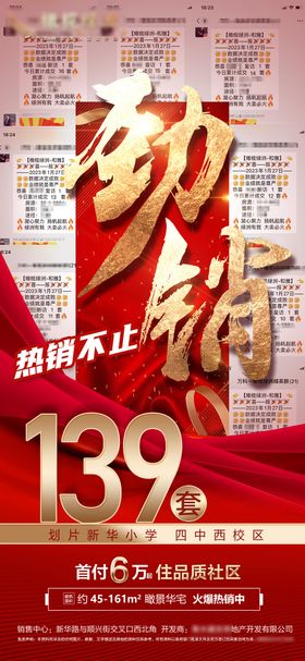 地产热销成交喜报海报