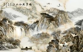流水生财背景墙