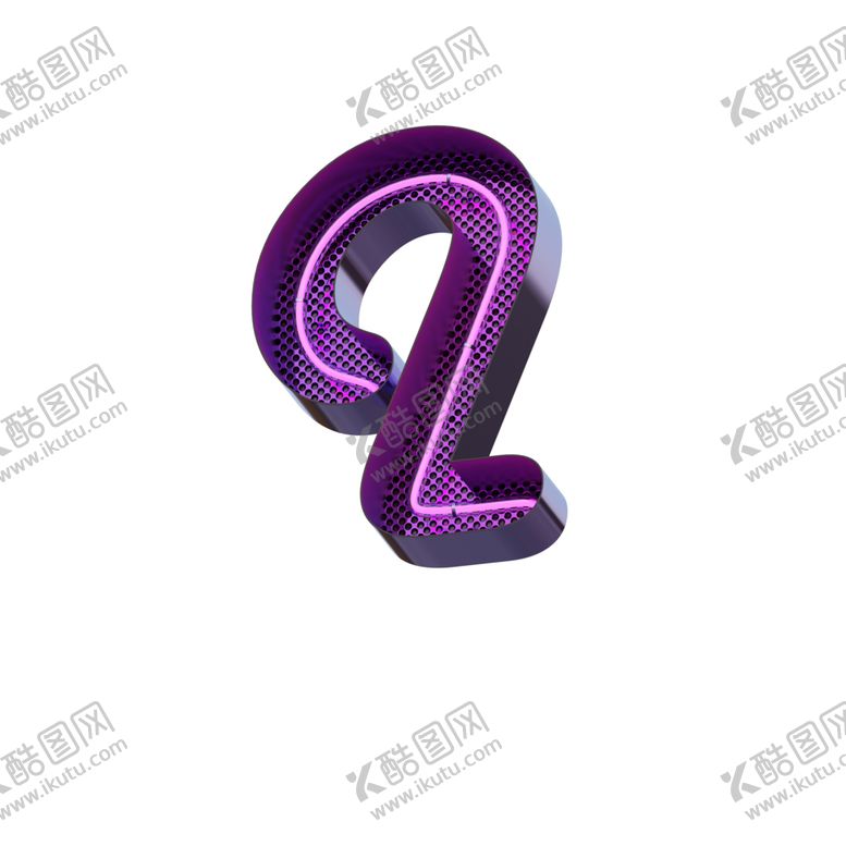 编号：67058205060637199077【酷图网】源文件下载-高清立体紫色霓虹灯字母元素