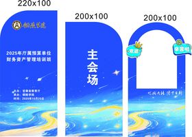 科技风蓝色主题展板设计