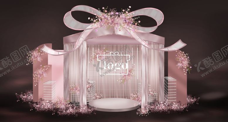 编号：45066104030509467438【酷图网】源文件下载-梦幻粉色婚礼拱门布置