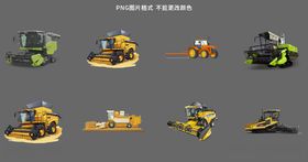 农用割麦机素材