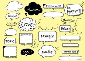 手绘风格对话气泡素材