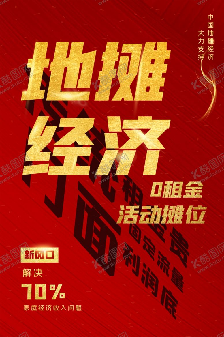 编号：42812909140723417797【酷图网】源文件下载-地摊经济金色海报