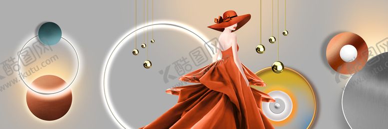 编号：73942009191531345176【酷图网】源文件下载-抽象美女几何图形装饰画
