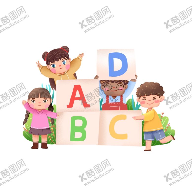 编号：83016705080316512072【酷图网】源文件下载-儿童英语插画
