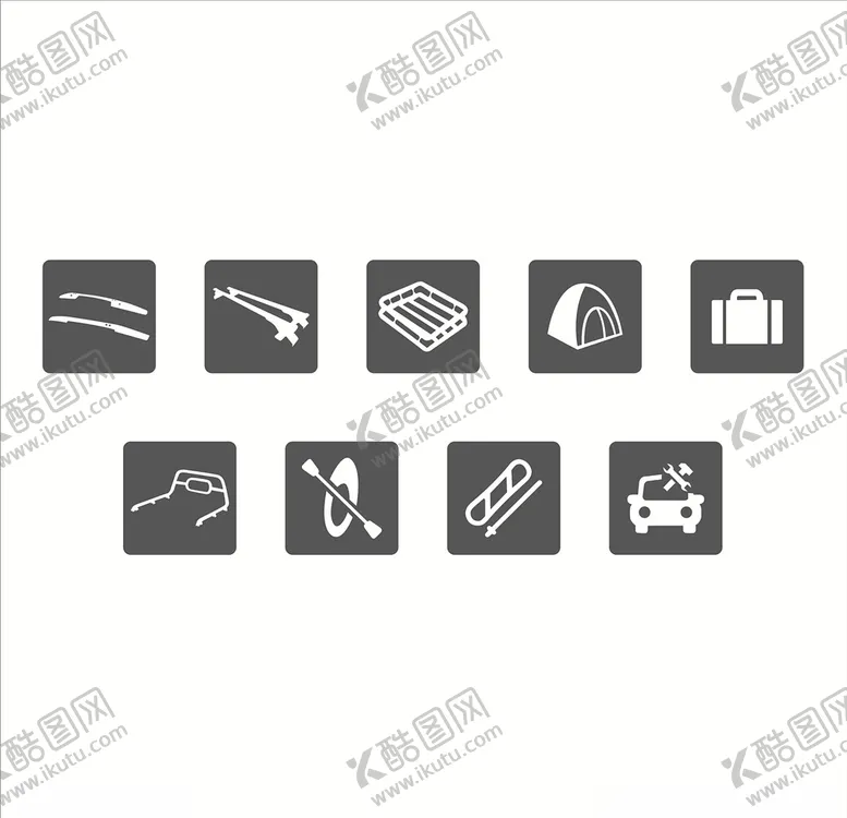 编号：26227004170933205526【酷图网】源文件下载-汽车配件行李架行李框线描图