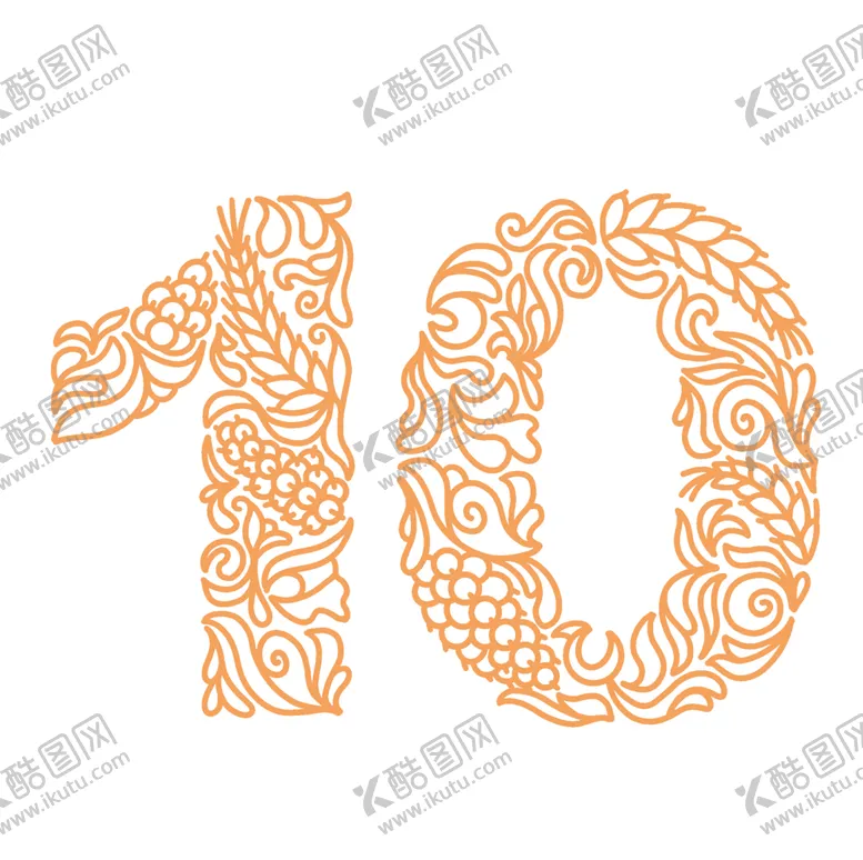 编号：80343104211042534899【酷图网】源文件下载-古典数字10