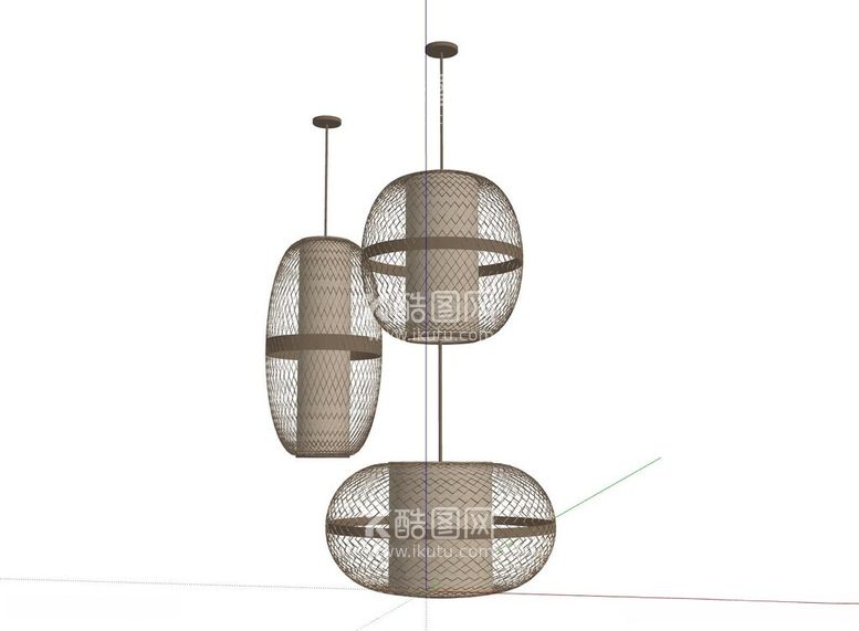 编号：39795012131422213619【酷图网】源文件下载-竹编艺术吊灯模型