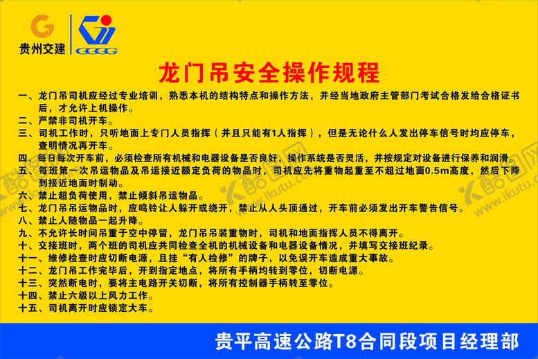 编号：36798001201920405100【酷图网】源文件下载-龙门吊安全操作规程