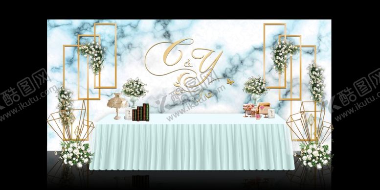 编号：68388010281748346088【酷图网】源文件下载-蓝色系婚礼设计背景