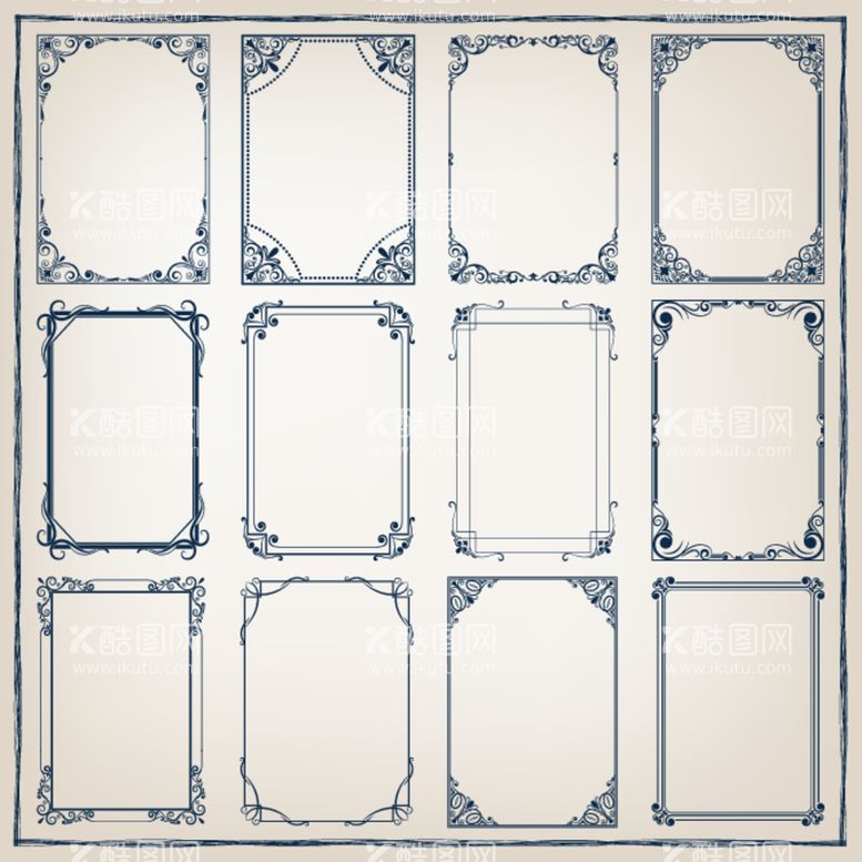 编号：27267012111551126385【酷图网】源文件下载-欧式花纹边框