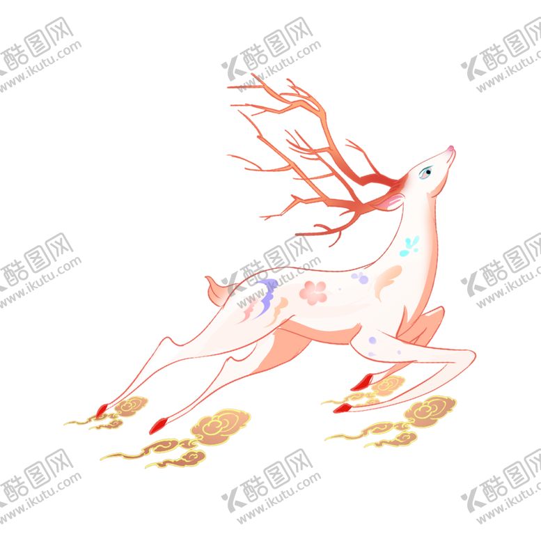 编号：25515010041908409216【酷图网】源文件下载-麋鹿小鹿简约清新海报素材