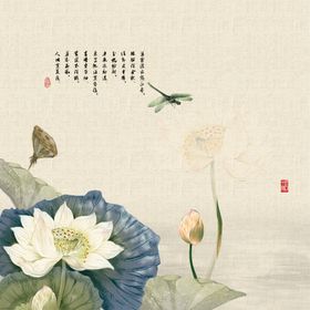 中式荷花蜻蜓