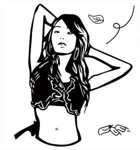 车贴美女矢量图