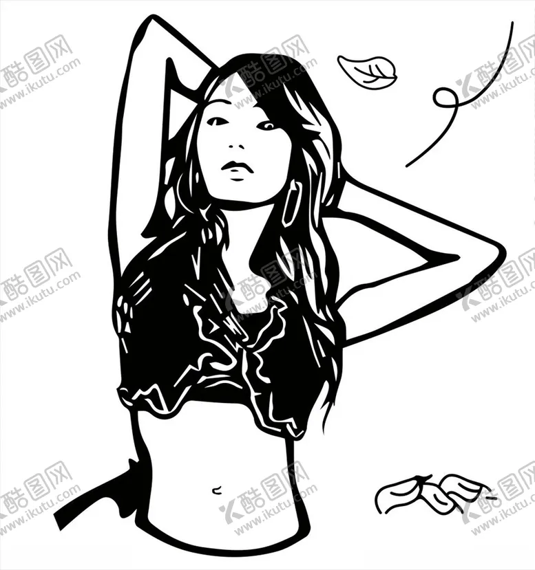 编号：38677805080433343324【酷图网】源文件下载-车贴美女矢量图
