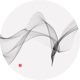 水墨画粉色图片
