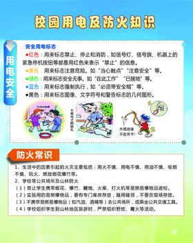 校园用电及防火知识展板