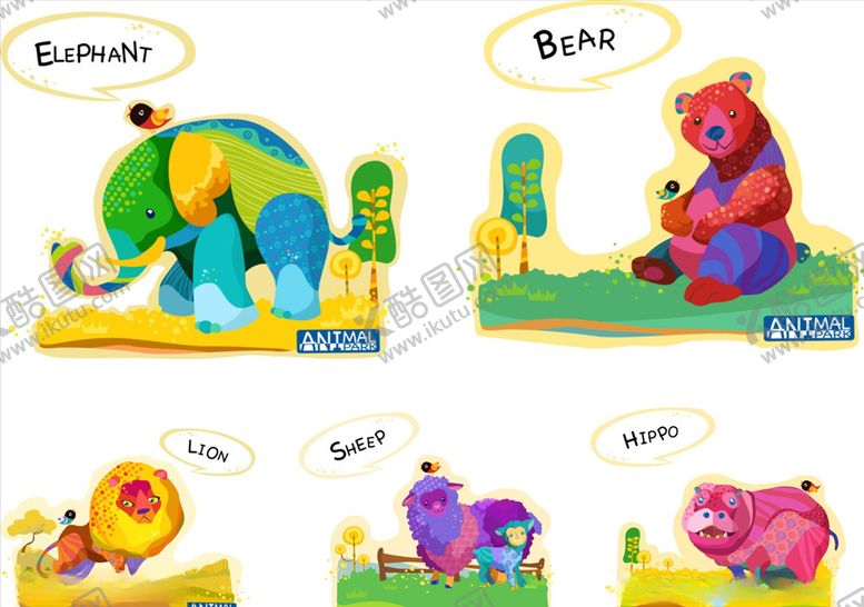 编号：17940909172228062548【酷图网】源文件下载-彩绘动物