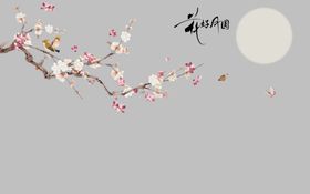 花好月圆欧式风格中式风格手绘