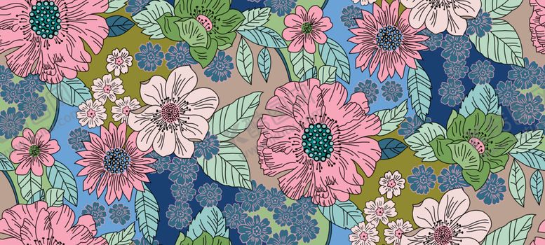 编号：85535509201711015542【酷图网】源文件下载-多彩花卉图案背景