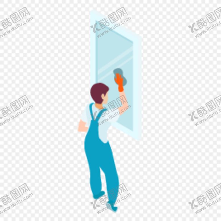 编号：38180501141916042038【酷图网】源文件下载-擦玻璃插画
