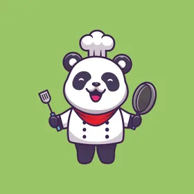 熊猫卡通可爱呆萌矢量