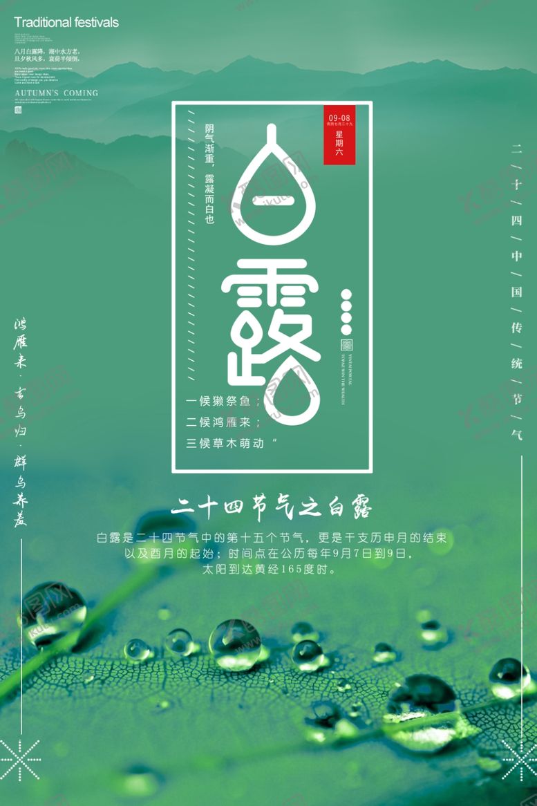 编号：45045105012203153851【酷图网】源文件下载-白露海报